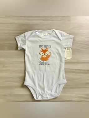 2/$25 NEW Baby Ganz Collection White Diaper Shirt with Red Fox Size 3-6 Months